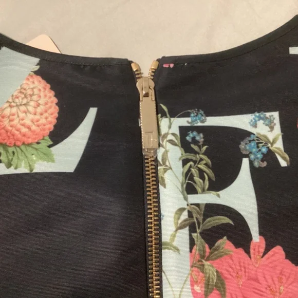 TED BAKER Navy Ottoman Alphabet Skater Dress Size 1 (Aus 8) - Picture 6 of 10